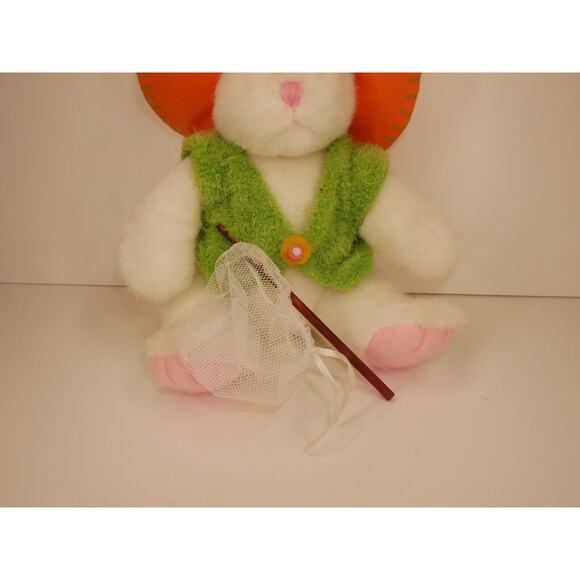 VTG Bunny Rabbit Plush White Pink Green Orange Butterfly and Bug Catcher Net - Picture 3 of 12